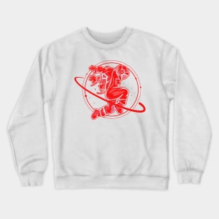 Sliding astronaut (red) Crewneck Sweatshirt